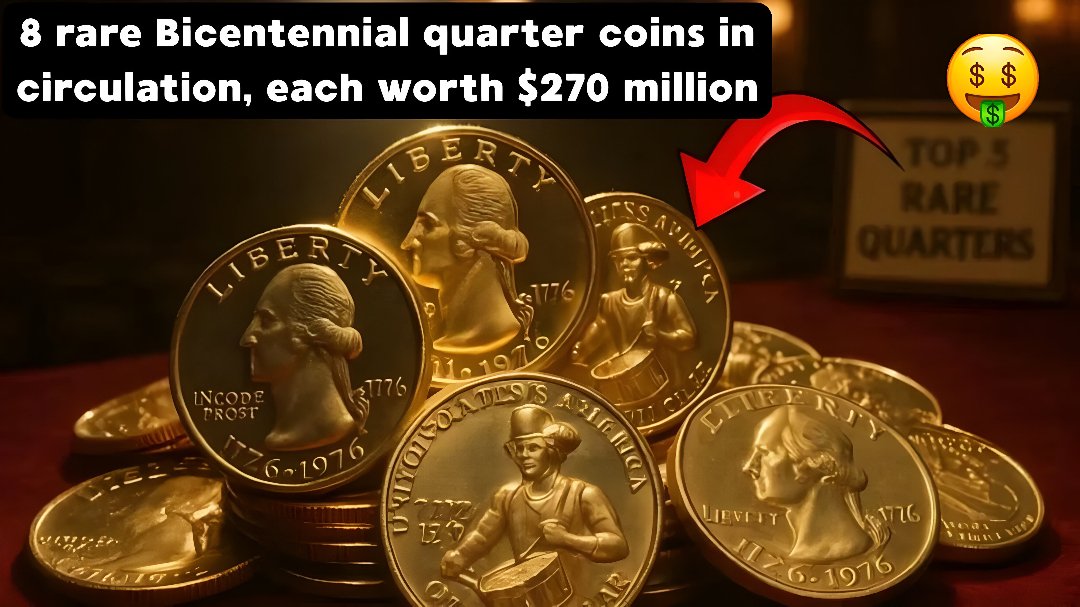 8 Rare Bicentennial Quarter Coins in circulation, each worth $270 million